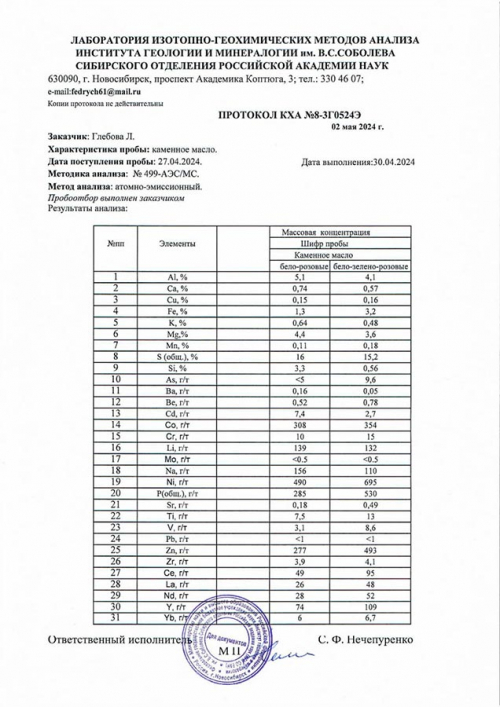 Каменное масло 30 гр